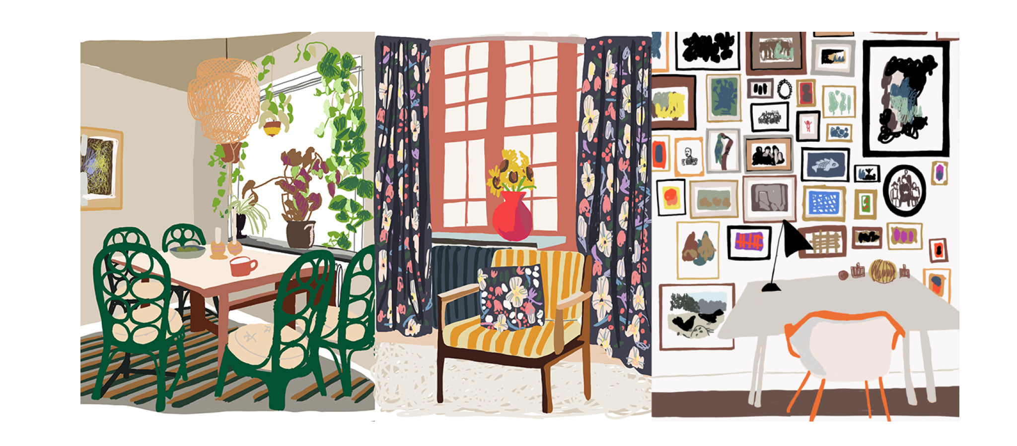 By Ulrika G Blogg illustration inredning rum