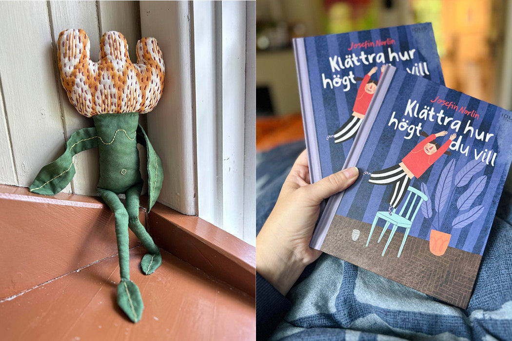 Josefin Norlin tygfigur och barnbok