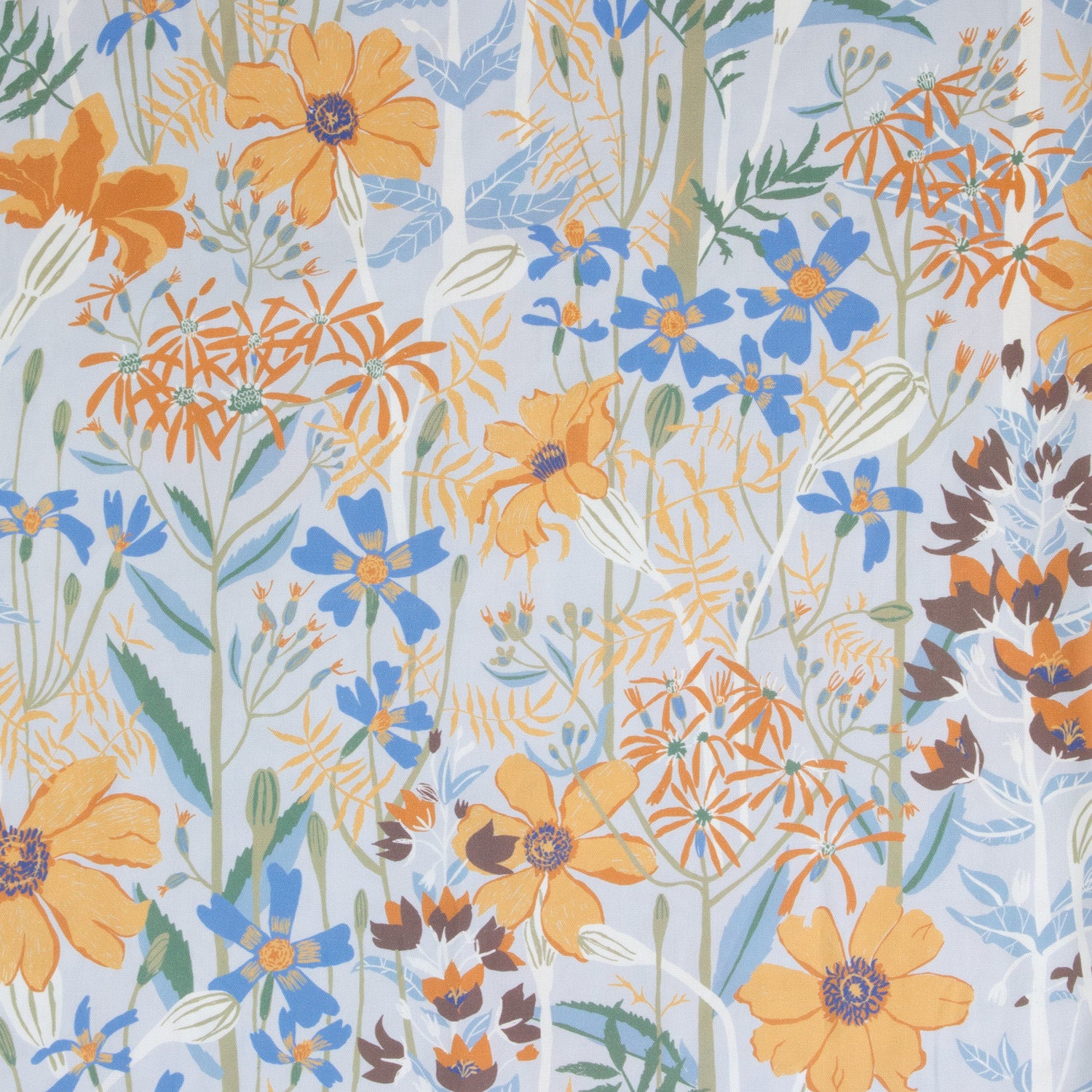By Ulrika G tyg metervara gardin i mönstret Tagetes